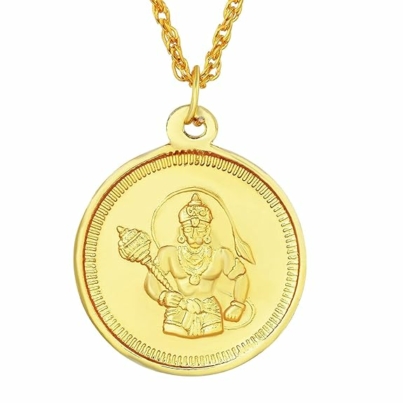 Hanuman Pendant With Om Gold Plated chain