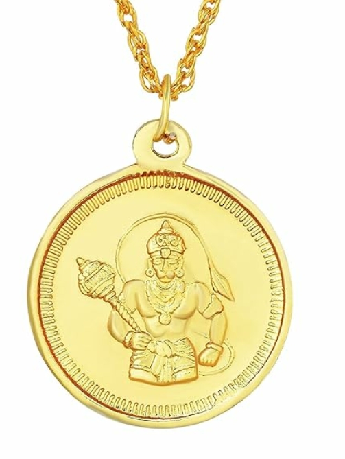 Hanuman Pendant With Om Gold Plated chain
